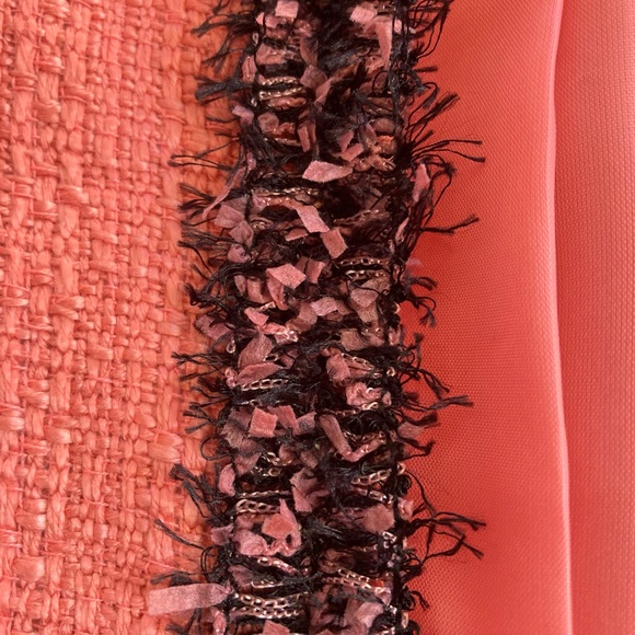 NWOT apt.9 Pink Tweed Jacket with black Trim detailed sleeve size 14 - Picture 16 of 16